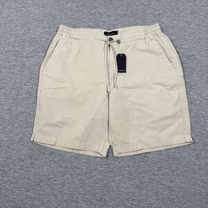 Mr Marvis The Short Linens Mens Size 36 Beige Cotton Linen Blend Stretch NEW